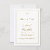 金ゴールドエレガントクリスチャン生活葬儀お祝い サンキューカード (正面)