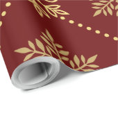 金ゴールドエレガントクリスマスの雪片パターン ラッピングペーパー (ロールコーナー)