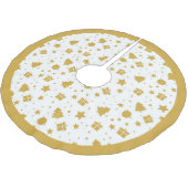 金ゴールドエレガントクリスマスツリーの贈り物 ブラッシュドポリエステルツリースカート (アングル)