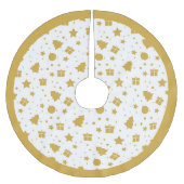 金ゴールドエレガントクリスマスツリーの贈り物 ブラッシュドポリエステルツリースカート (正面)