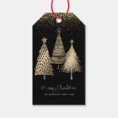 金ゴールドエレガントクリスマスツリーグリッター雪 ギフトタグ (裏面)