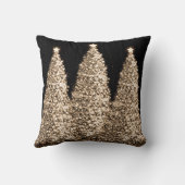 金ゴールドエレガントクリスマスツリーズブラック クッション (裏面)