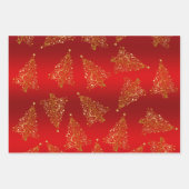 金ゴールドエレガントクリスマスツリーパターン ラッピングペーパーシート (正面)
