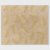 金ゴールドエレガントクリスマスツリーパターン ラッピングペーパー (フラット)