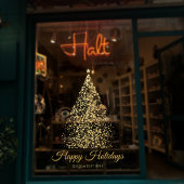 金ゴールドエレガントクリスマスツリービジネスホリデー ウィンドウサイン