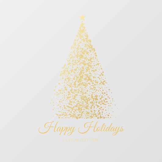 金ゴールドエレガントクリスマスツリービジネスホリデー ウィンドウサイン (シート)