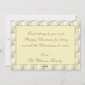 金ゴールドエレガントクリスマスツリーピースホリデイ シーズンカード (裏面)