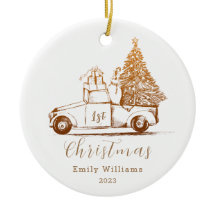 金ゴールドエレガントクリスマスツリーベビーの初めてのクリスマス