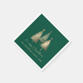 金ゴールドエレガントクリスマスツリーメリークリスマス スタンダードカクテルナプキン (角)