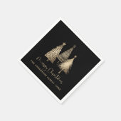 金ゴールドエレガントクリスマスツリーメリークリスマス スタンダードカクテルナプキン (角)