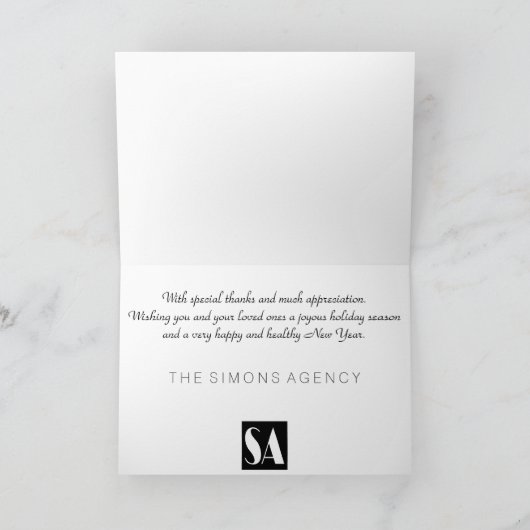 金ゴールドエレガントクリスマスツリー企業の事業 シーズンカード (内部)