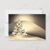 金ゴールドエレガントクリスマスツリー会社クリスマスパーティー 招待状 (裏面)