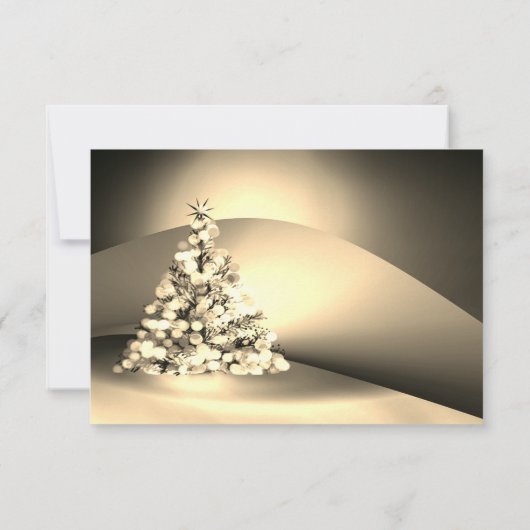 金ゴールドエレガントクリスマスツリー会社クリスマスパーティー 招待状 (裏面)