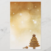 金ゴールドエレガントクリスマスツリー 便箋 (正面)
