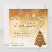 金ゴールドエレガントクリスマスツリー 招待状 (裏面)