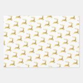金ゴールドエレガントクリスマストナカイ模様 ラッピングペーパーシート (正面3)