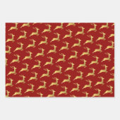 金ゴールドエレガントクリスマストナカイ模様 ラッピングペーパーシート (正面2)