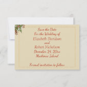 金ゴールドエレガントクリスマスフォト日付の保存 セーブザデート (裏面)