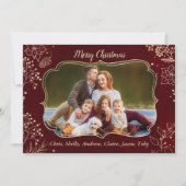 金ゴールドエレガントクリスマスフローラ2フォトフレーム シーズンカード (正面)