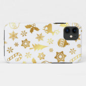 金ゴールドエレガントクリスマスプリントiPhoneケース Case-Mate iPhoneケース (裏面(横))