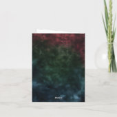 金ゴールドエレガントクリスマスベルとフェスティバルボウホリー シーズンカード (裏面)