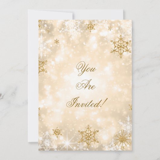 金ゴールドエレガントクリスマスホリデーパーティー 招待状 (裏面)