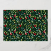 金ゴールドエレガントクリスマスボタニカルフレーム 箔シーズンカード (裏面)