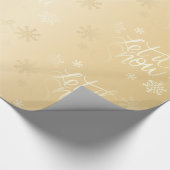 金ゴールドエレガントクリスマスレット雪&雪片 ラッピングペーパー (角)