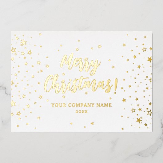 金ゴールドエレガントクリスマス会社フォイルカード 箔シーズンカード (正面)