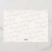 金ゴールドエレガントクリスマス会社フォイルカード 箔シーズンカード (裏面)