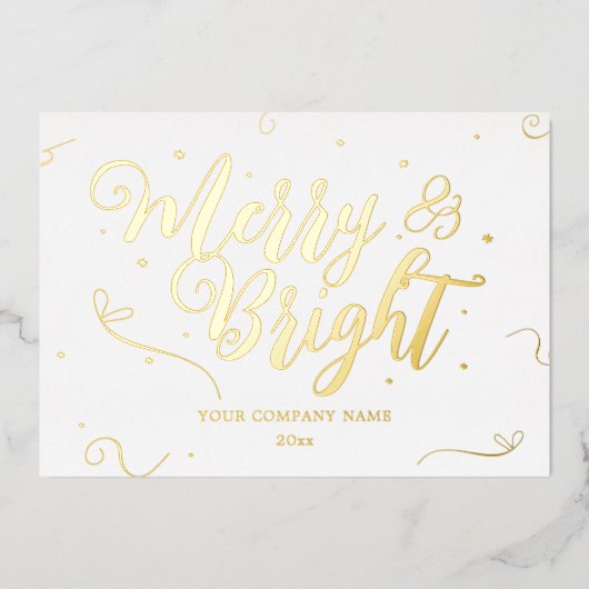 金ゴールドエレガントクリスマス会社フォイルカード 箔シーズンカード (正面)