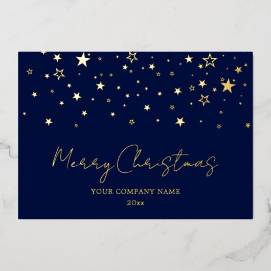 金ゴールドエレガントクリスマス会社フォイルカード 箔シーズンカード (正面)