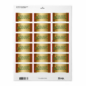 金ゴールドエレガントクリスマス差出人住所ラベル ラベル (フルシート)