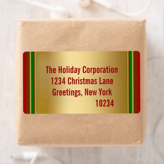 金ゴールドエレガントクリスマス差出人住所ラベル ラベル (インサイチュ)