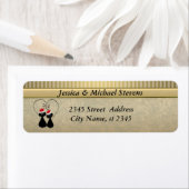 金ゴールドエレガントクリスマス愛猫カップル休日 ラベル (インサイチュ)