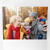 金ゴールドエレガントクリスマス植物写真 三つ折りクリスマスカード (内部最初)