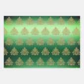 金ゴールドエレガントクリスマス装飾パターン ラッピングペーパーシート (正面2)