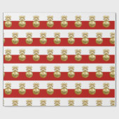 金ゴールドエレガントクリスマス装飾パターン ラッピングペーパー (フラット)