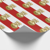 金ゴールドエレガントクリスマス装飾パターン ラッピングペーパー (角)