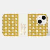 金ゴールドエレガントクリームシャンパンカラーミニフラワーアート Case-Mate iPhoneケース (裏面 (横))