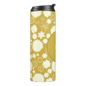 金ゴールドエレガントクリームフラワーモノグラムゴールデンフローラ タンブラー (回転左)