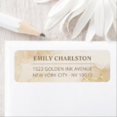 金ゴールドエレガントクリームベージュウォーター差出人住所 ラベル (インサイチュ)