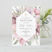 金ゴールドエレガントクロスとピールの女の子バプテススインビタティ 招待状 (スタンド正面)