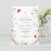 金ゴールドエレガントクロスとピールの女の子バプテススインビタティ 招待状 (スタンド正面)