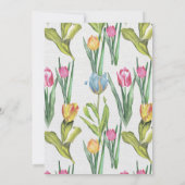 金ゴールドエレガントクロスイースターエッグチューリップ 招待状 (裏面)