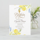 金ゴールドエレガントクロスウォーター色レモン 招待状 (スタンド正面)