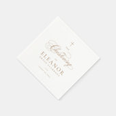 金ゴールドエレガントクロススクリプト書道《キリスト教》洗礼式や命名式 スタンダードカクテルナプキン (角)