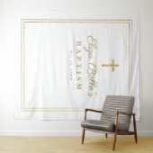 金ゴールドエレガントクロスバプテスフォトブース背景 タペストリー (インサイチュ(横))