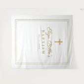 金ゴールドエレガントクロスバプテスフォトブース背景 タペストリー (正面(横))