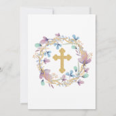 金ゴールドエレガントクロスバプテスマフローラ 招待状 (裏面)